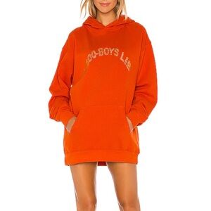 Boys Lie 1-800 Orange Remix Rhinestone Hoodie, One Size